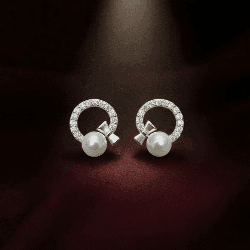 luna Pearl Circle Earrings