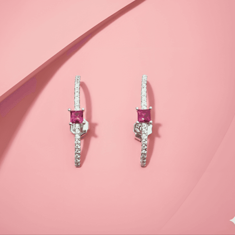 Pink Line Elegance Studs