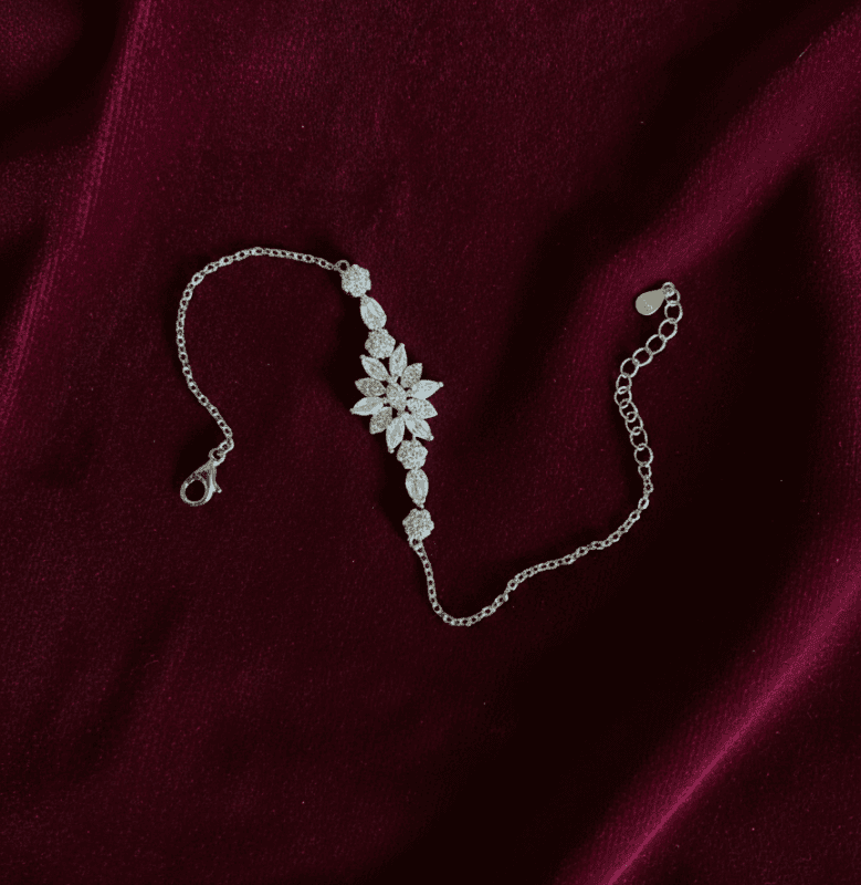 Floral Radiance Silver Bracelet